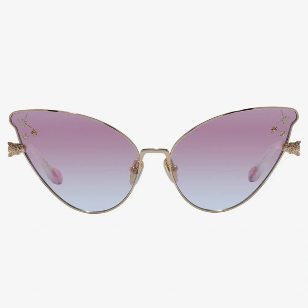 Camilla Rose Gradient Cat-Eye Sunglasses with Gold Trim
